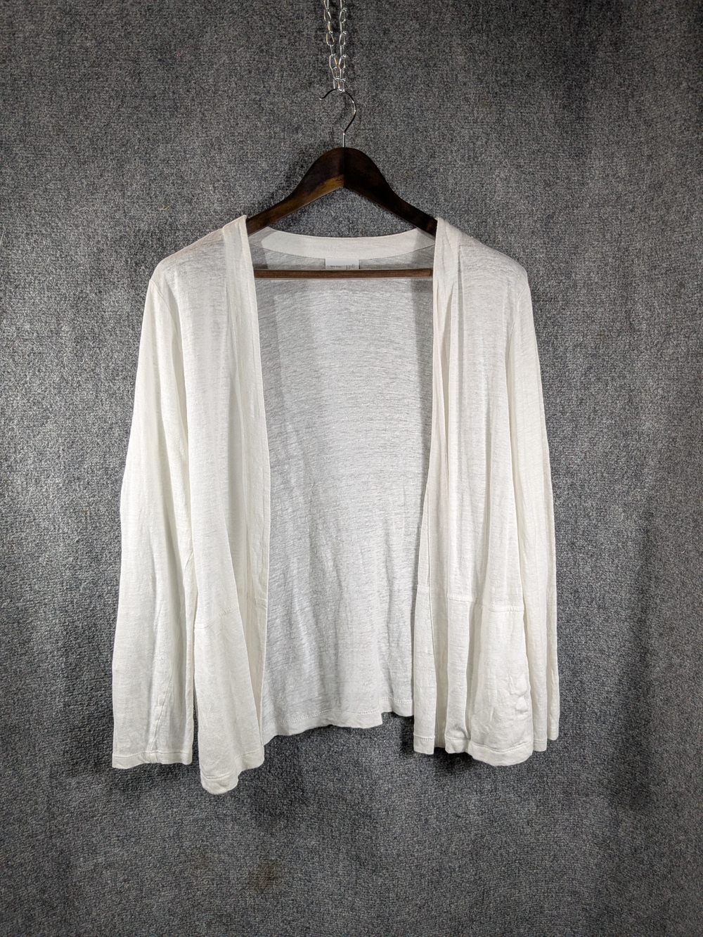 J. Jill Lightweight Open-Front Cream Cardigan